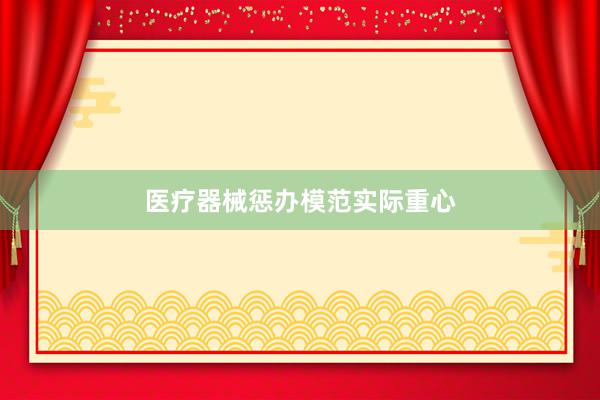 医疗器械惩办模范实际重心